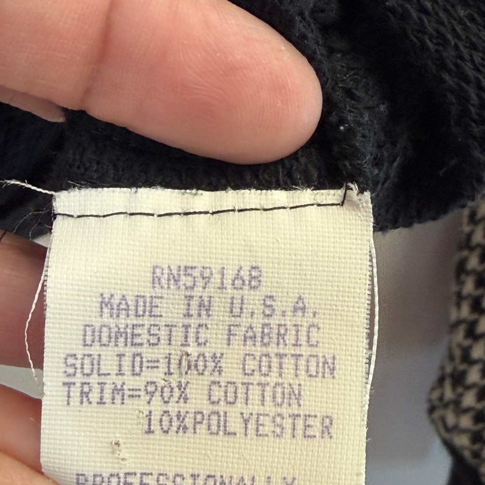 Vintage Karen Kane 90s Houndstooth Full Zip Sweatshirt Women Size SP Sporty Chic - Picture 7 of 7